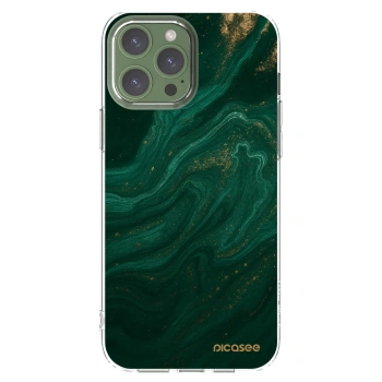 Picasee silikonowe przeźroczyste etui na Apple iPhone 13 Pro Max - Green