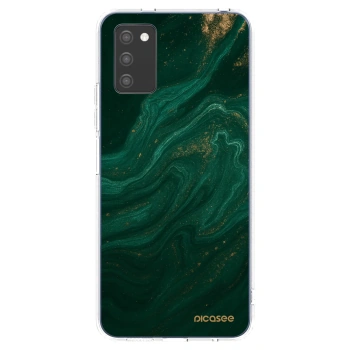 Picasee silikonowe przeźroczyste etui na Samsung Galaxy A02s A025G - Green