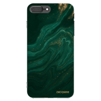 Picasee silikonowe przeźroczyste etui na Apple iPhone 7 Plus - Green