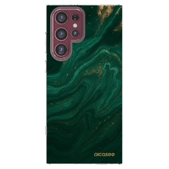 Picasee silikonowe przeźroczyste etui na Samsung Galaxy S22 Ultra 5G - Green