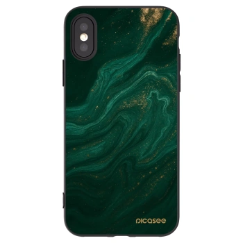 Picasee silikonowe czarne etui na Apple iPhone X/XS - Green