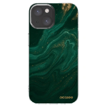 Picasee silikonowe przeźroczyste etui na Apple iPhone 15 - Green