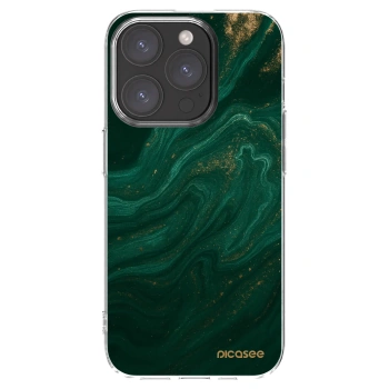 Picasee silikonowe przeźroczyste etui na Apple iPhone 15 Pro - Green