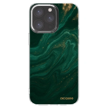 Picasee silikonowe przeźroczyste etui na Apple iPhone 15 Pro Max - Green