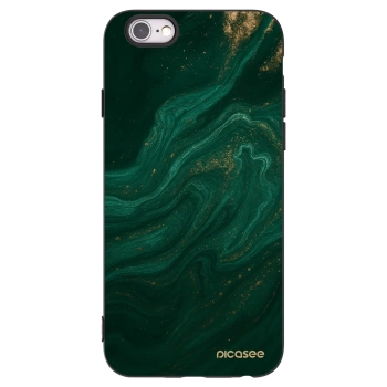Picasee silikonowe czarne etui na Apple iPhone 6/6S - Green