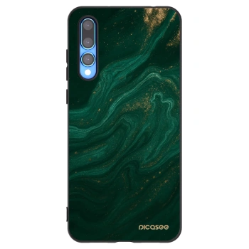 Picasee silikonowe czarne etui na Huawei P20 Pro - Green
