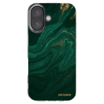 Picasee silikonowe przeźroczyste etui na Apple iPhone 16 - Green
