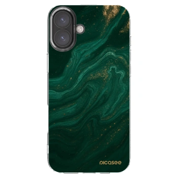 Picasee silikonowe przeźroczyste etui na Apple iPhone 16 Plus - Green