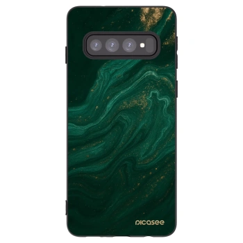 Picasee silikonowe czarne etui na Samsung Galaxy S10 G973 - Green