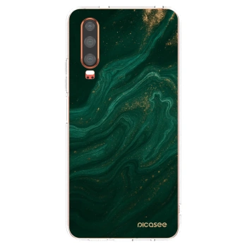 Picasee silikonowe przeźroczyste etui na Huawei P30 - Green