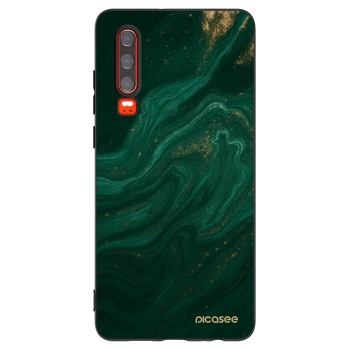 Picasee silikonowe czarne etui na Huawei P30 - Green