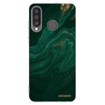 Picasee silikonowe przeźroczyste etui na Huawei P30 Lite - Green