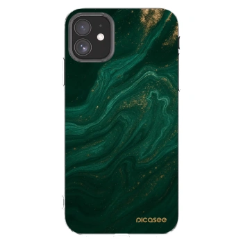 Picasee silikonowe przeźroczyste etui na Apple iPhone 11 - Green