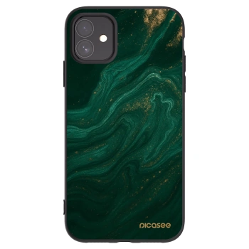 Picasee silikonowe czarne etui na Apple iPhone 11 - Green