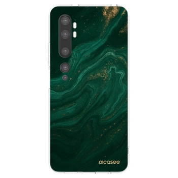 Picasee silikonowe przeźroczyste etui na Xiaomi Mi Note 10 (Pro) - Green