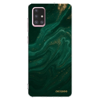 Picasee silikonowe przeźroczyste etui na Samsung Galaxy A71 A715F - Green