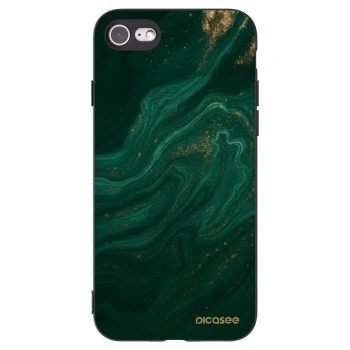 Picasee silikonowe czarne etui na Apple iPhone SE 2020 - Green