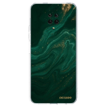 Picasee silikonowe przeźroczyste etui na Xiaomi Redmi Note 9 Pro - Green