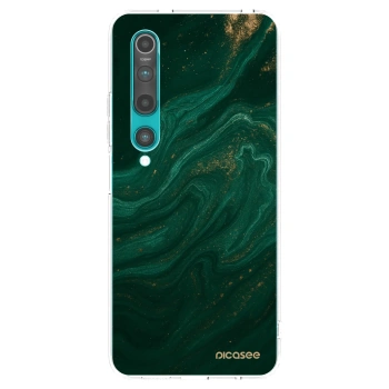 Picasee silikonowe przeźroczyste etui na Xiaomi Mi 10 - Green