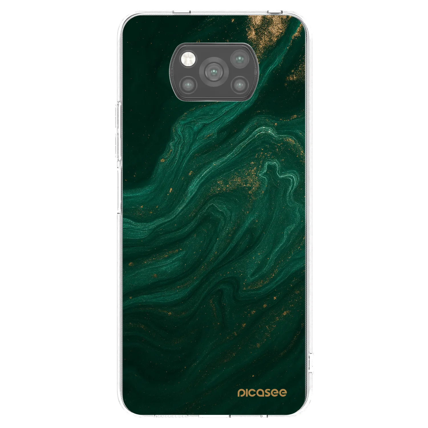 Picasee silikonowe czarne etui na Xiaomi Poco X3 - Green