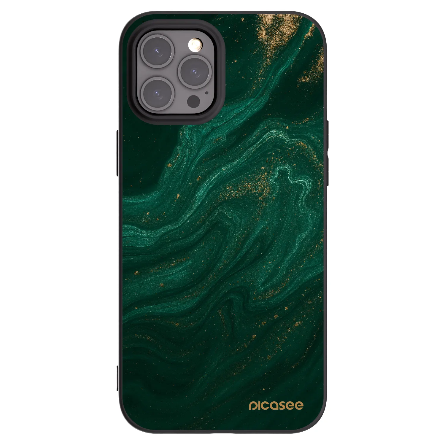 Picasee silikonowe czarne etui na Apple iPhone 12 Pro Max - Green