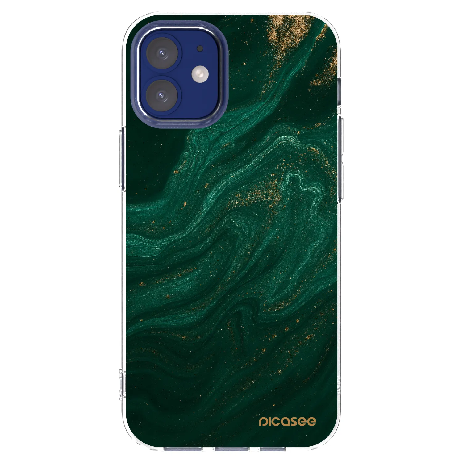 Picasee silikonowe przeźroczyste etui na Apple iPhone 12 mini - Green