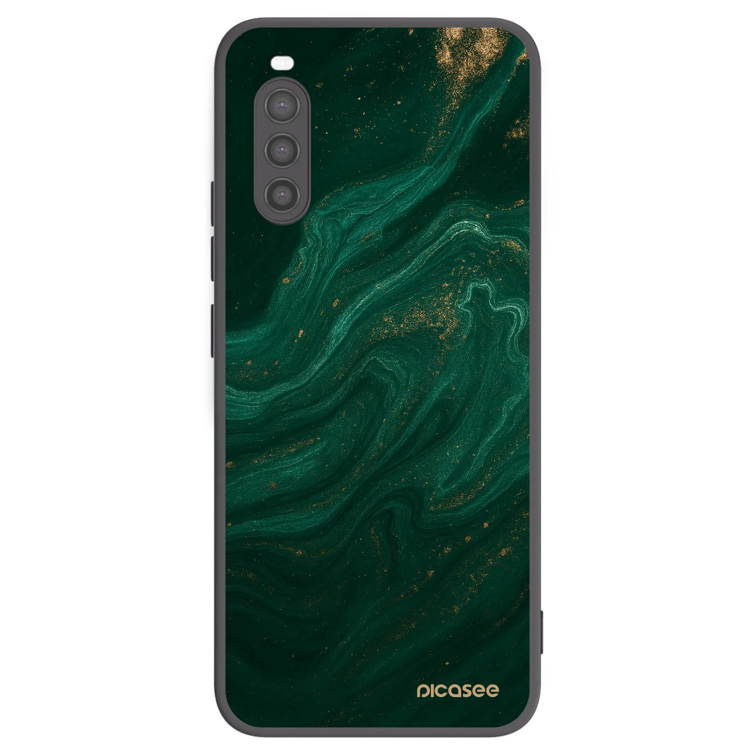 Picasee silikonowe czarne etui na Sony Xperia 10 II - Green