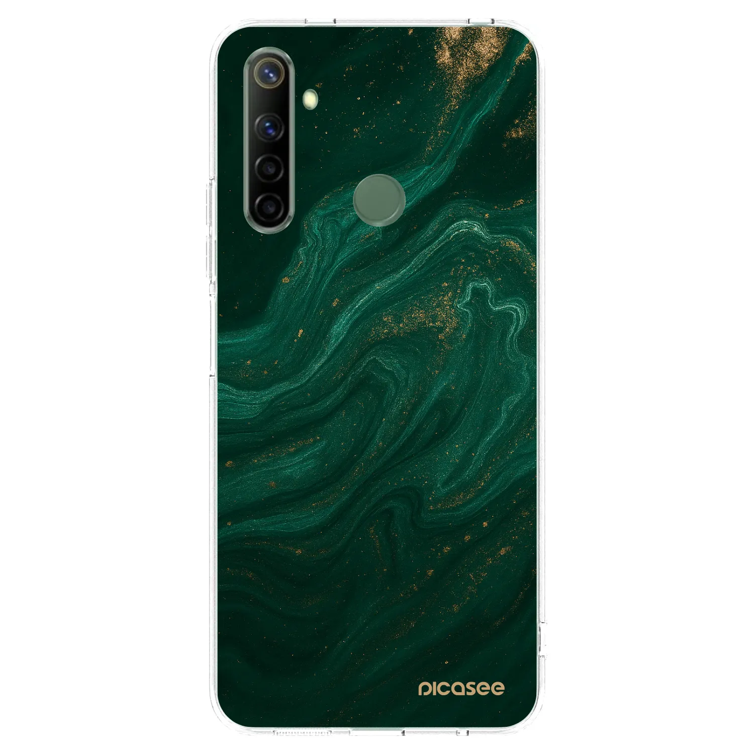 Picasee silikonowe przeźroczyste etui na Realme 6i - Green
