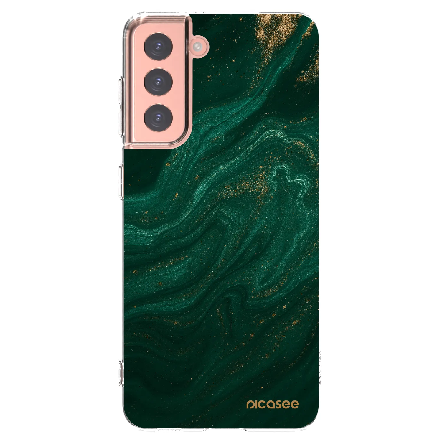 Picasee silikonowe przeźroczyste etui na Samsung Galaxy S21 5G G991B - Green