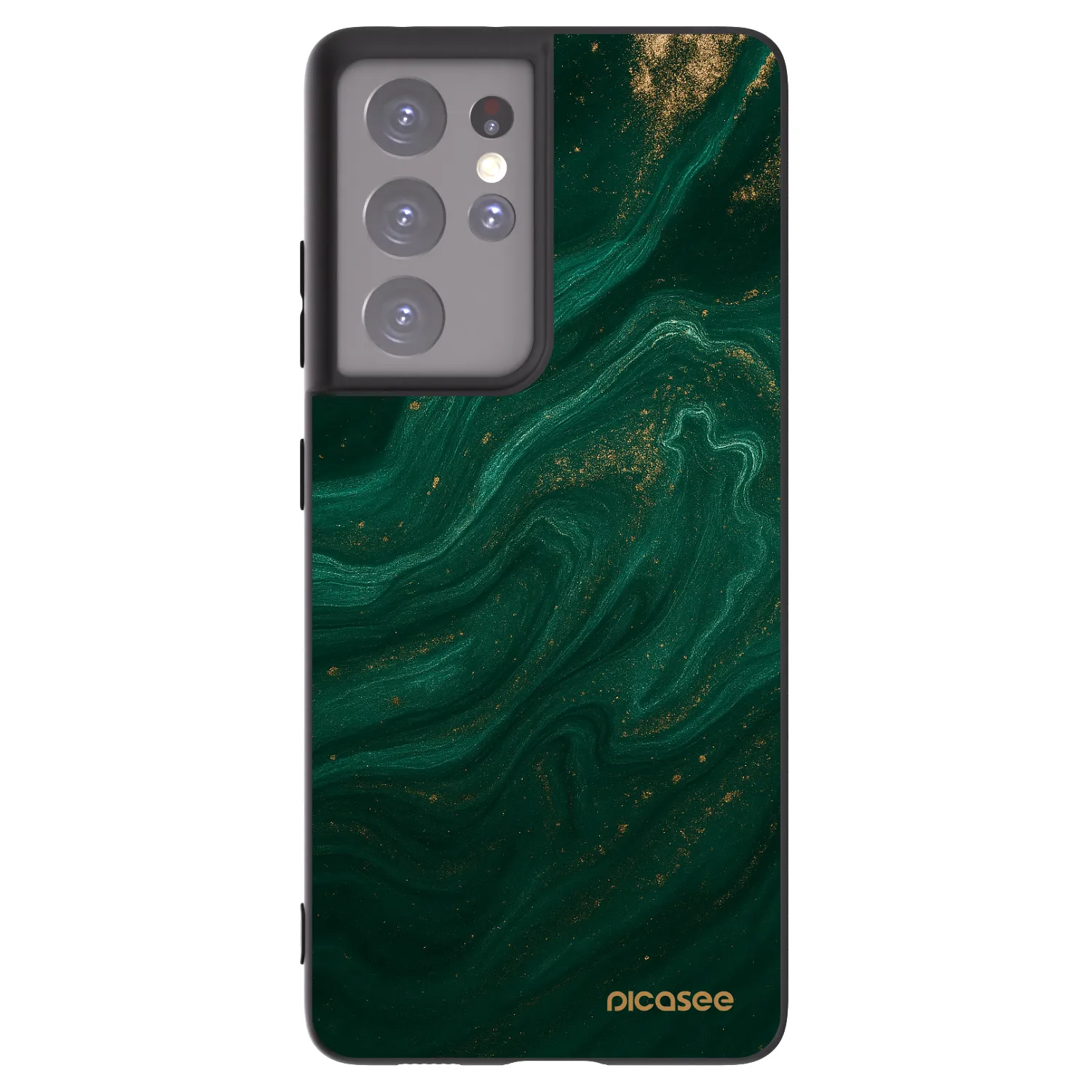 Picasee silikonowe czarne etui na Samsung Galaxy S21 Ultra 5G G998B - Green