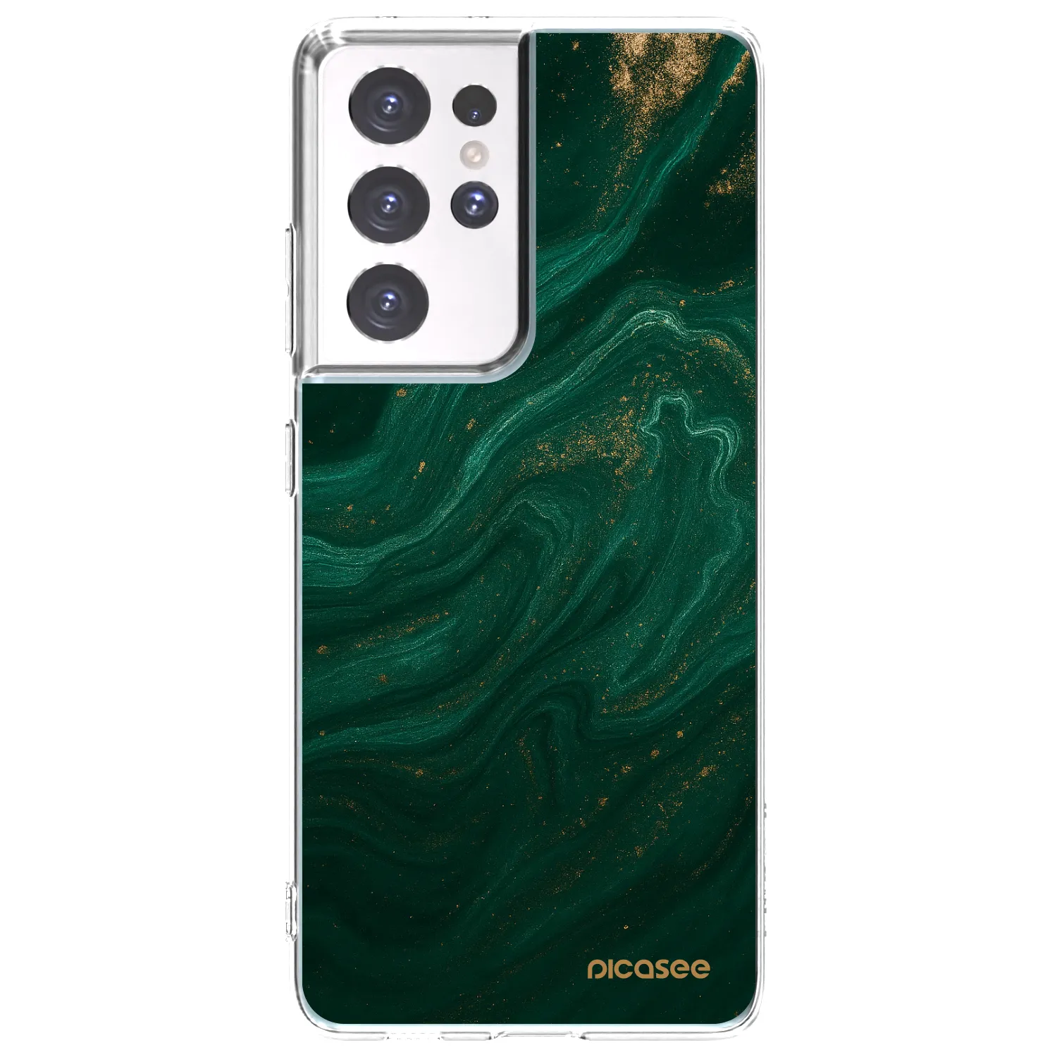 Picasee silikonowe przeźroczyste etui na Samsung Galaxy S21 Ultra 5G G998B - Green