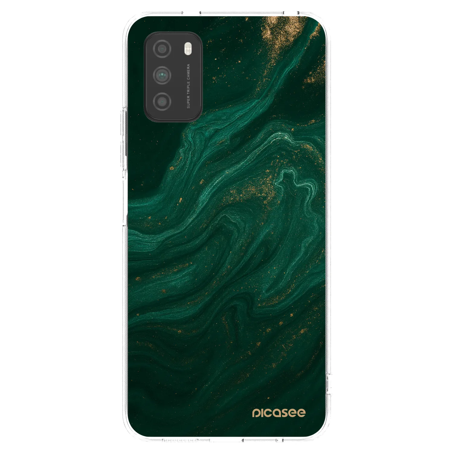 Picasee silikonowe przeźroczyste etui na Xiaomi Poco M3 - Green