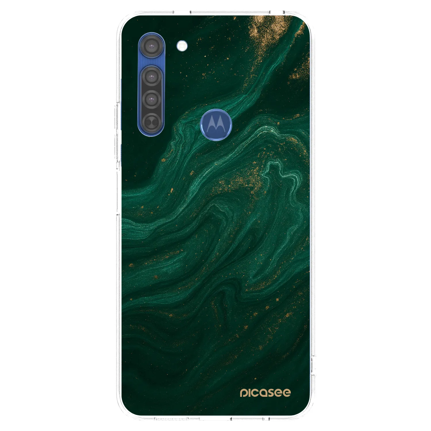 Picasee silikonowe przeźroczyste etui na Motorola Moto G8 - Green