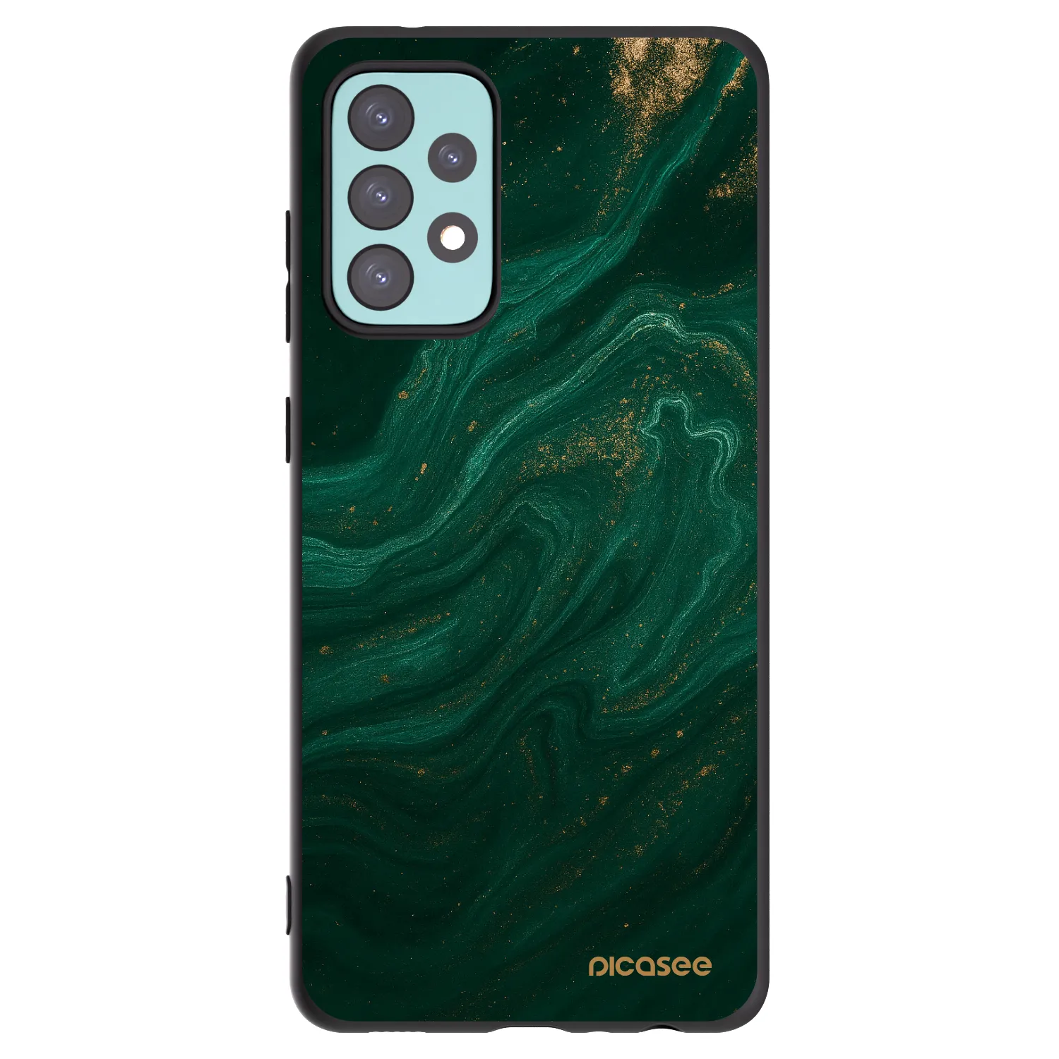 Picasee silikonowe czarne etui na Samsung Galaxy A72 A725F - Green
