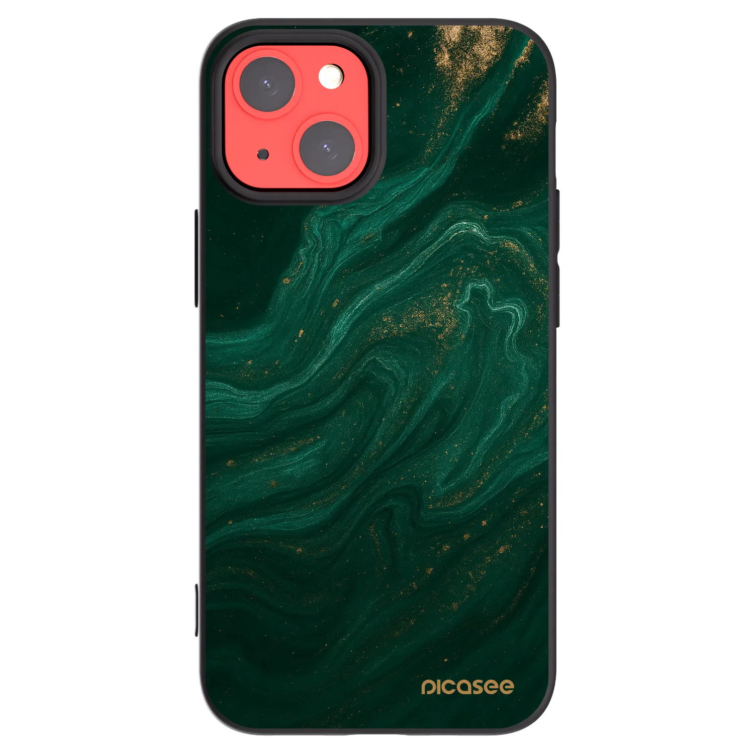 Picasee silikonowe czarne etui na Apple iPhone 13 mini - Green