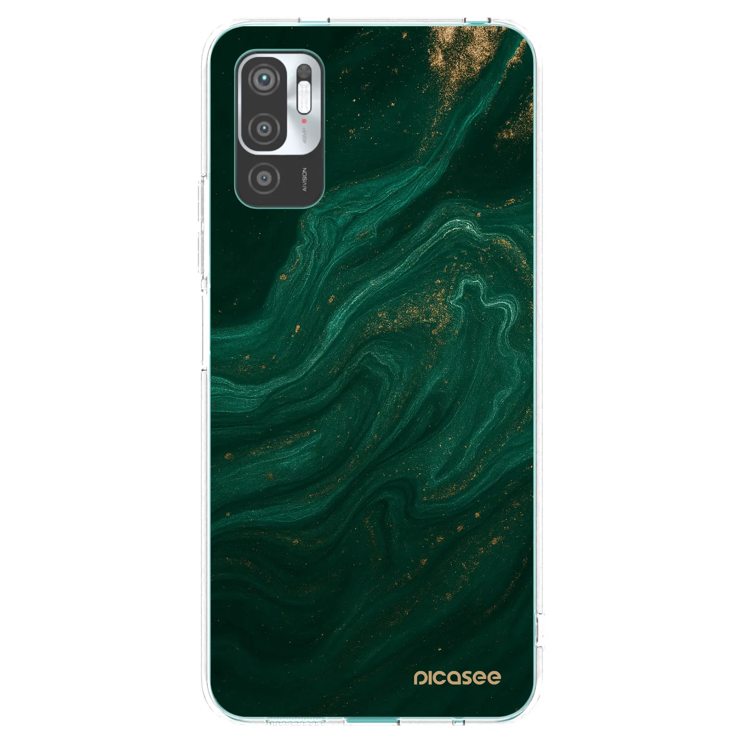 Picasee silikonowe przeźroczyste etui na Xiaomi Redmi Note 10 5G - Green