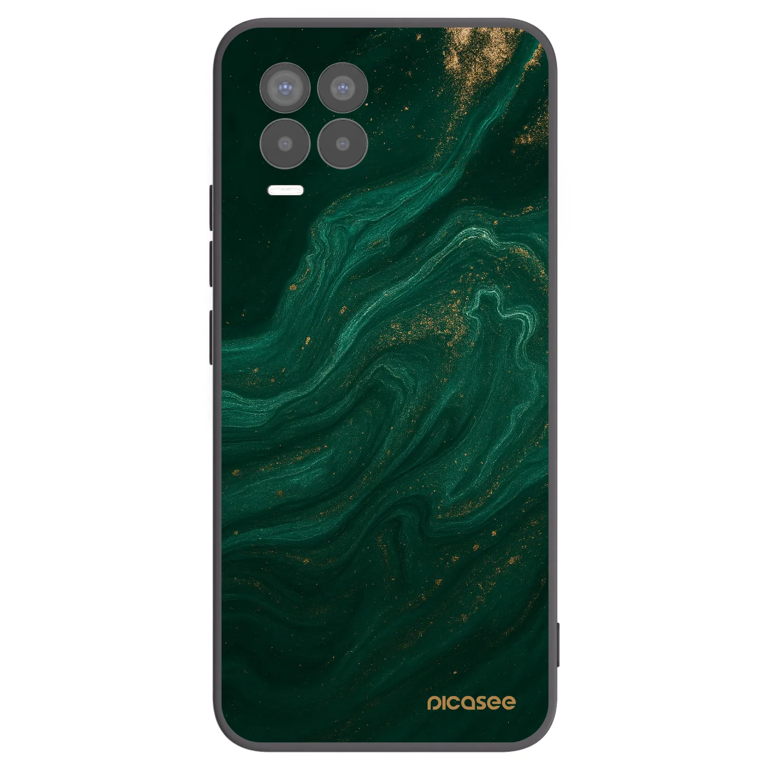 Picasee silikonowe czarne etui na Realme 8 4G - Green