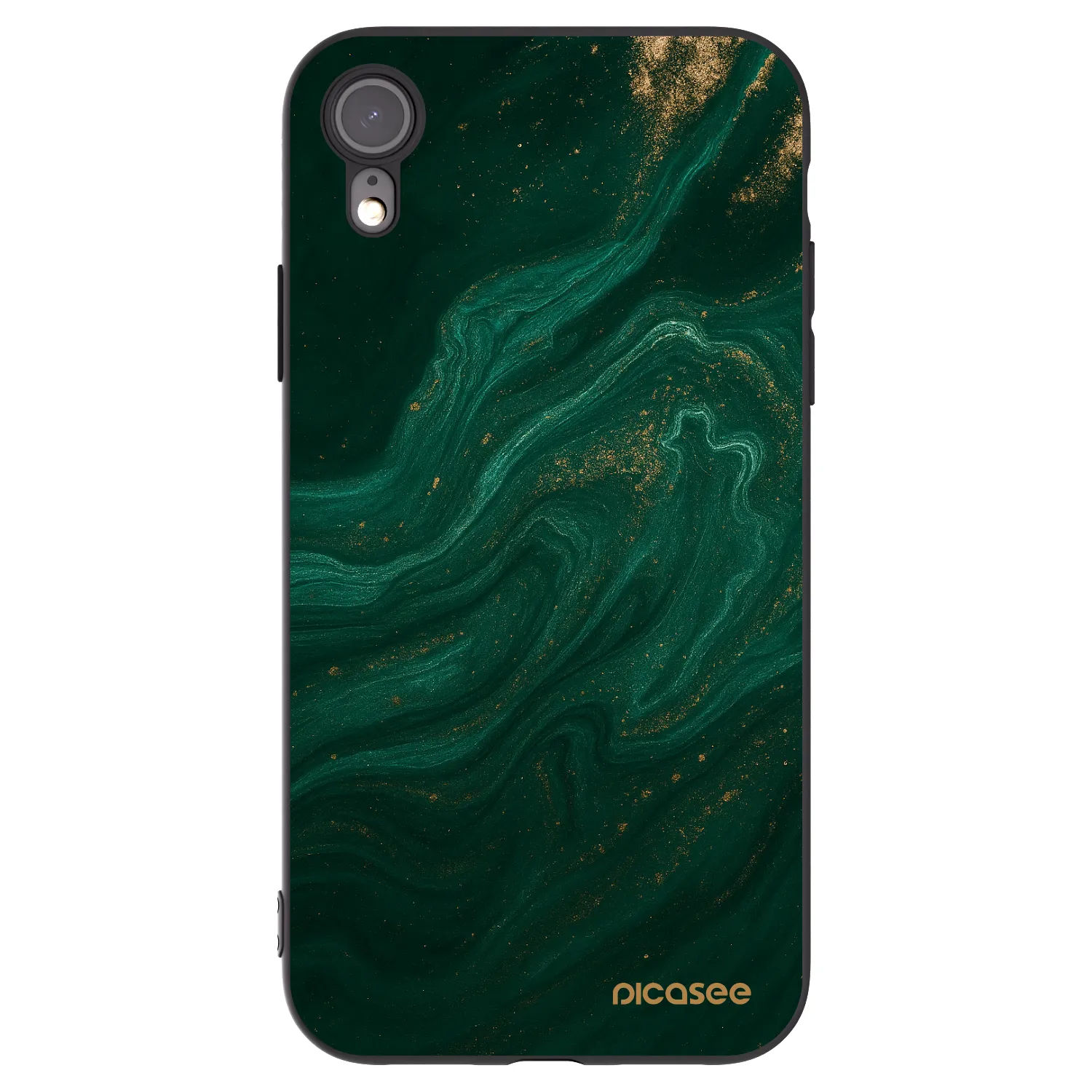 Picasee silikonowe czarne etui na Apple iPhone XR - Green