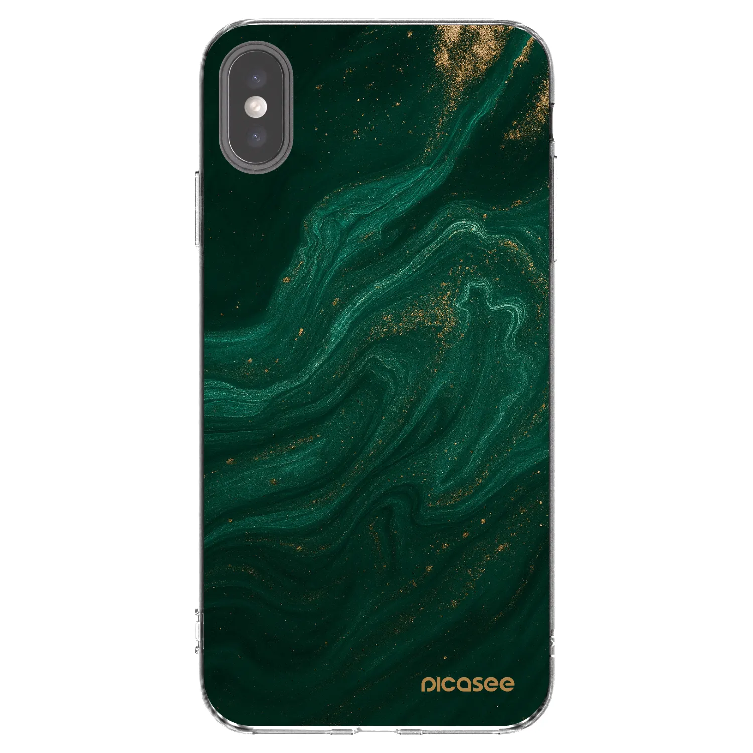 Picasee silikonowe przeźroczyste etui na Apple iPhone XS Max - Green