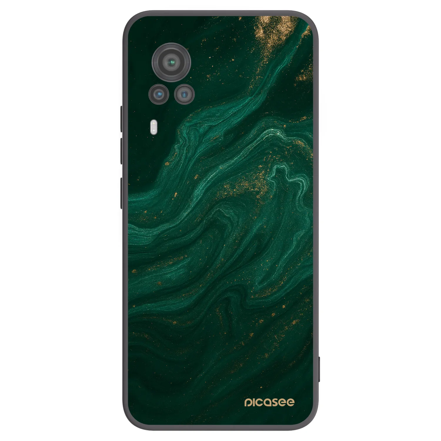 Picasee silikonowe czarne etui na Vivo X60 Pro 5G - Green