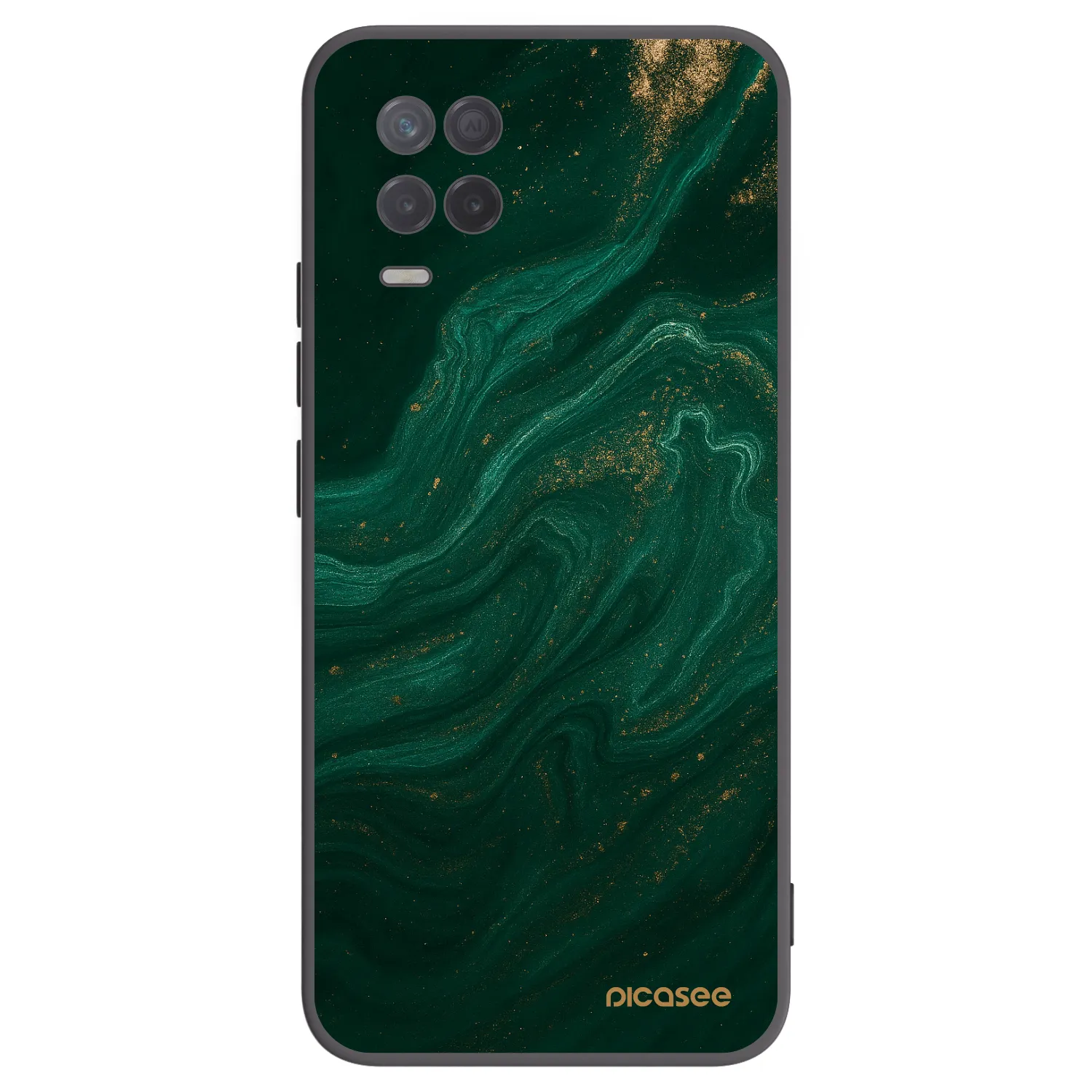 Picasee silikonowe czarne etui na Realme 8 5G - Green