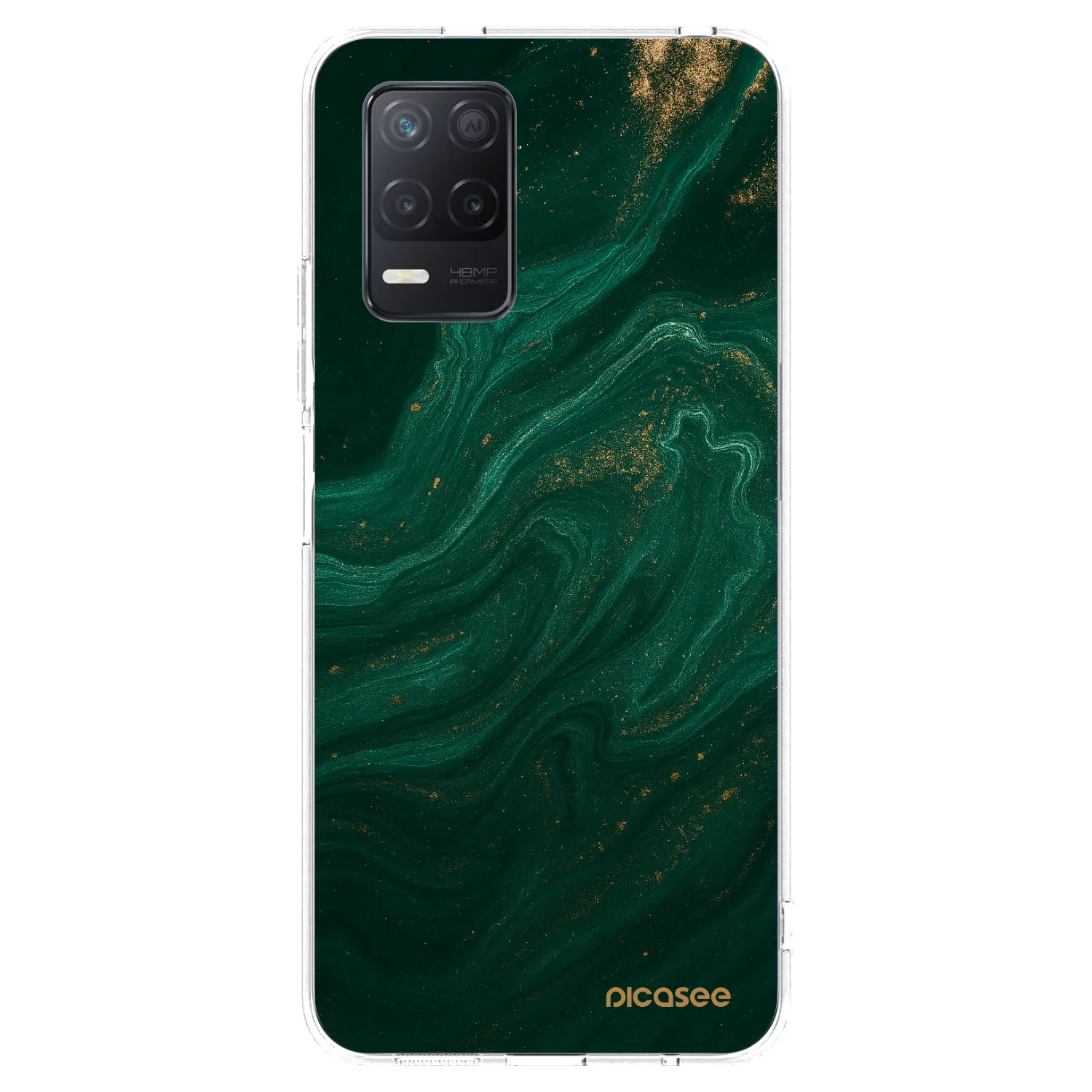 Picasee silikonowe przeźroczyste etui na Realme 8 5G - Green