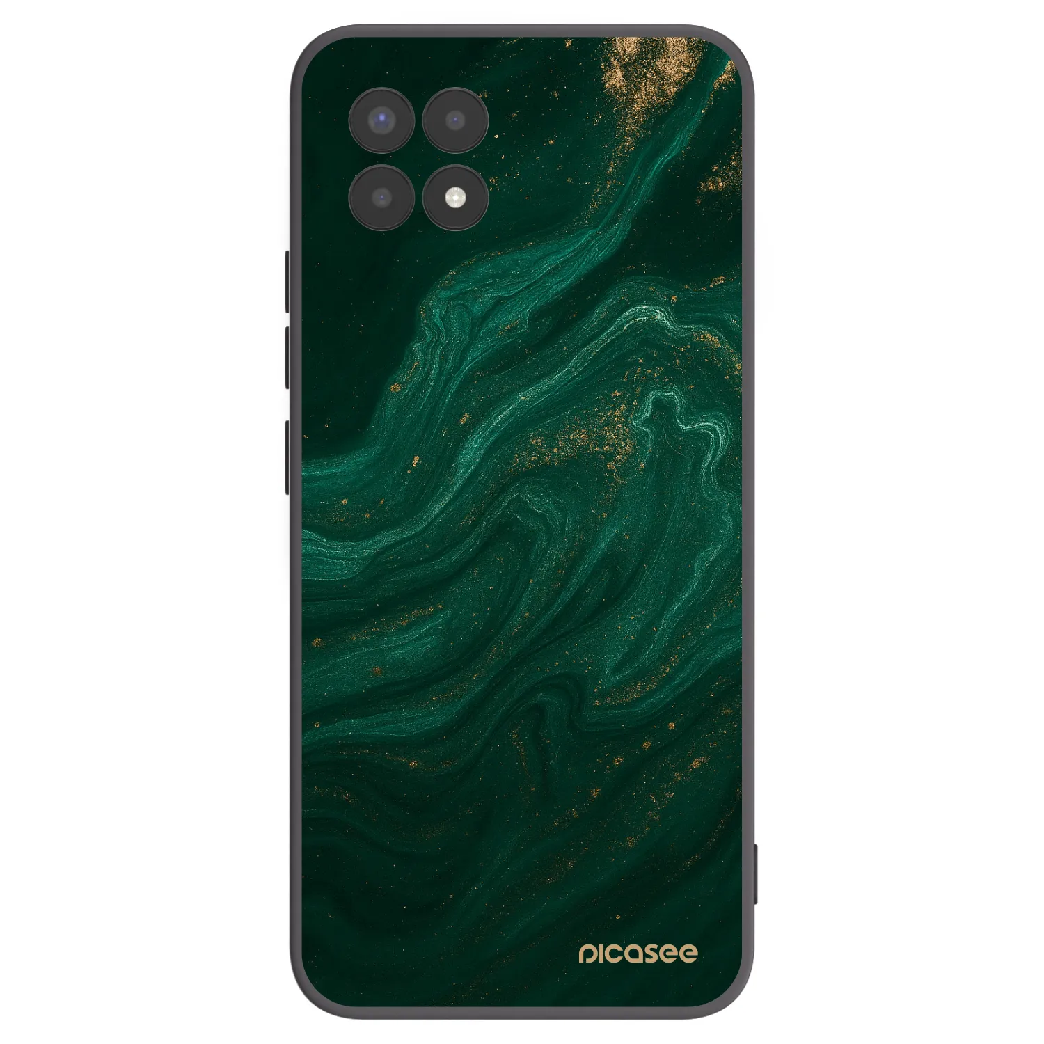 Picasee silikonowe czarne etui na Realme 8i - Green