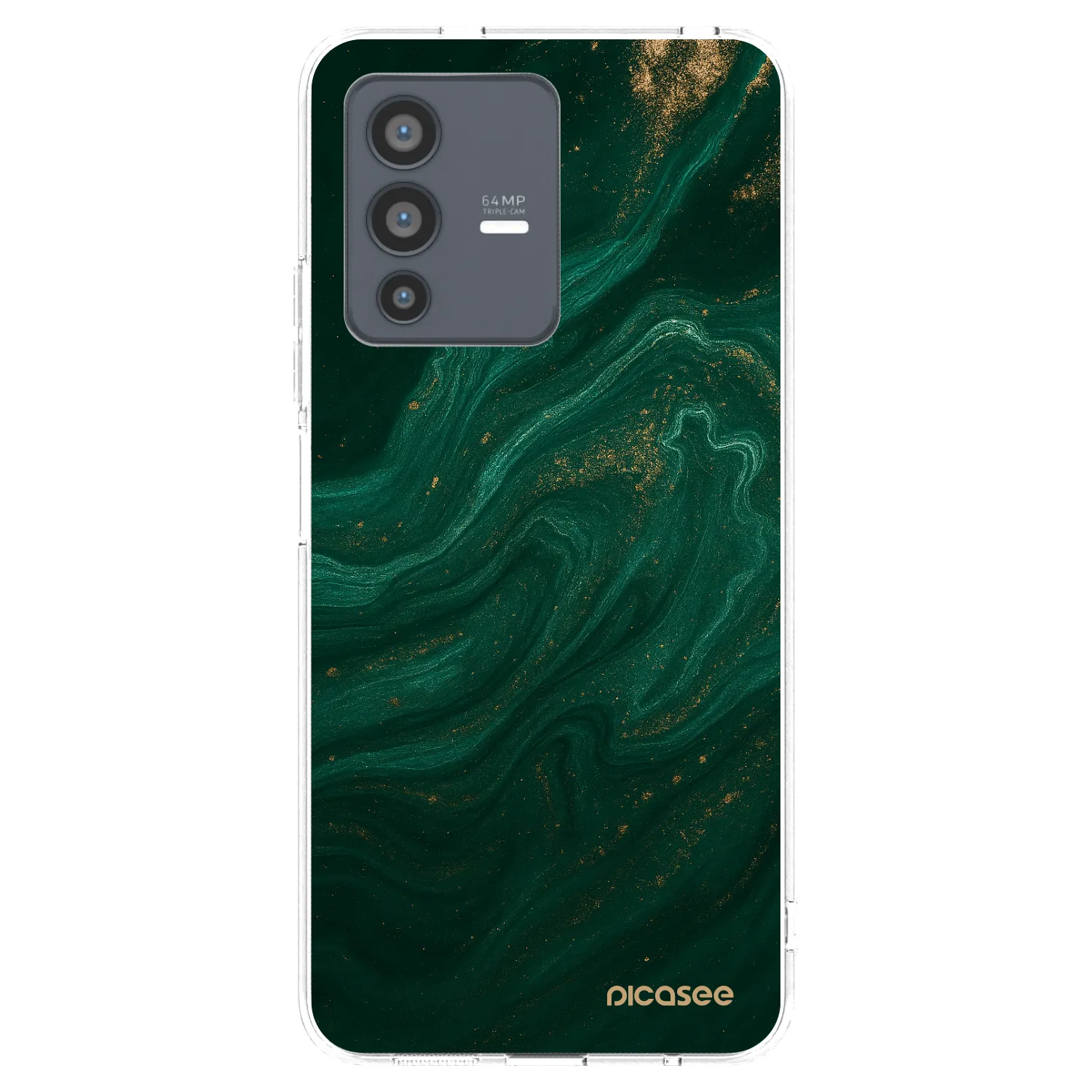 Picasee silikonowe przeźroczyste etui na Vivo V23 5G - Green