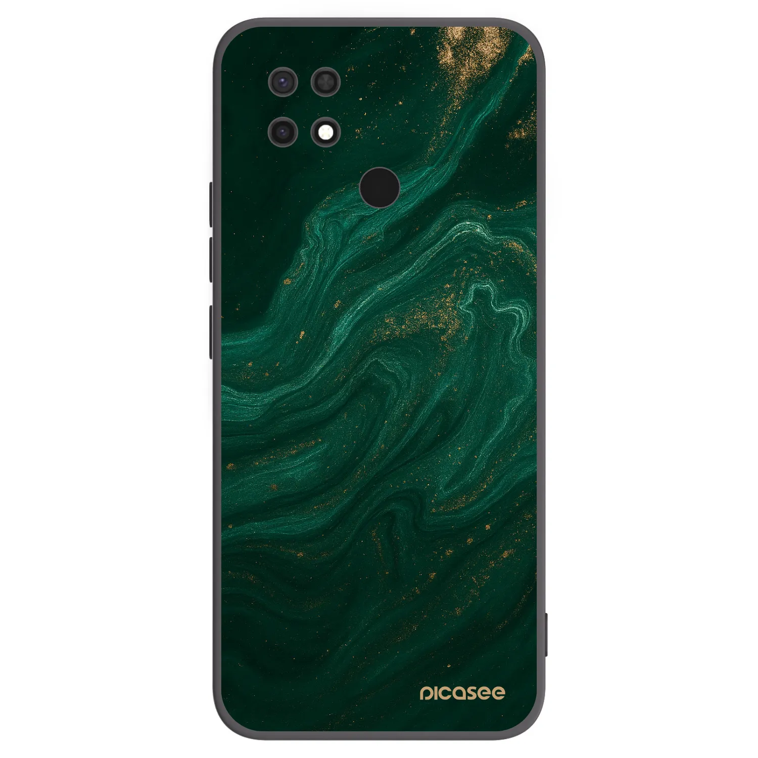 Picasee silikonowe czarne etui na Xiaomi Redmi 10C - Green