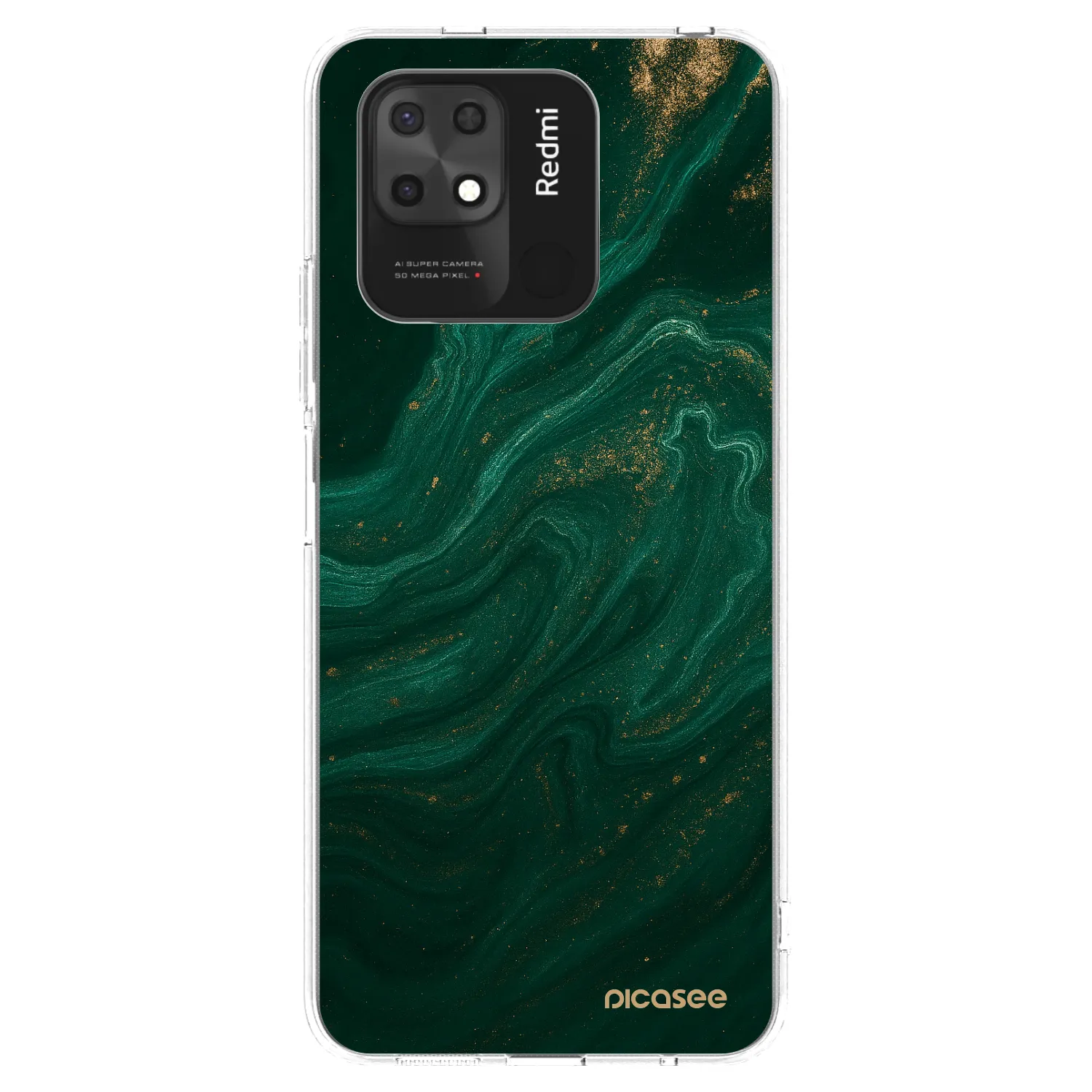 Picasee silikonowe przeźroczyste etui na Xiaomi Redmi 10C - Green