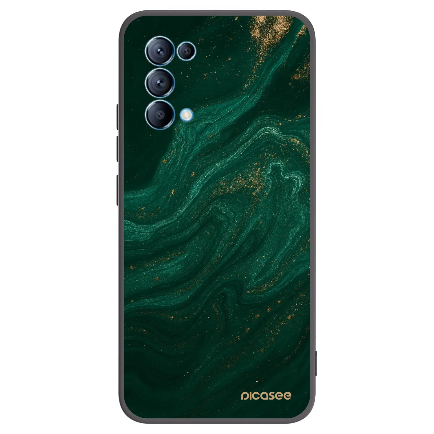 Picasee silikonowe czarne etui na OPPO Reno 5 5G - Green