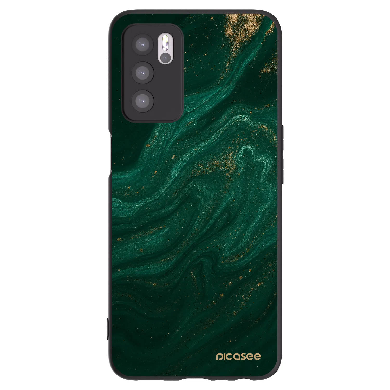 Picasee silikonowe czarne etui na OPPO A16s - Green