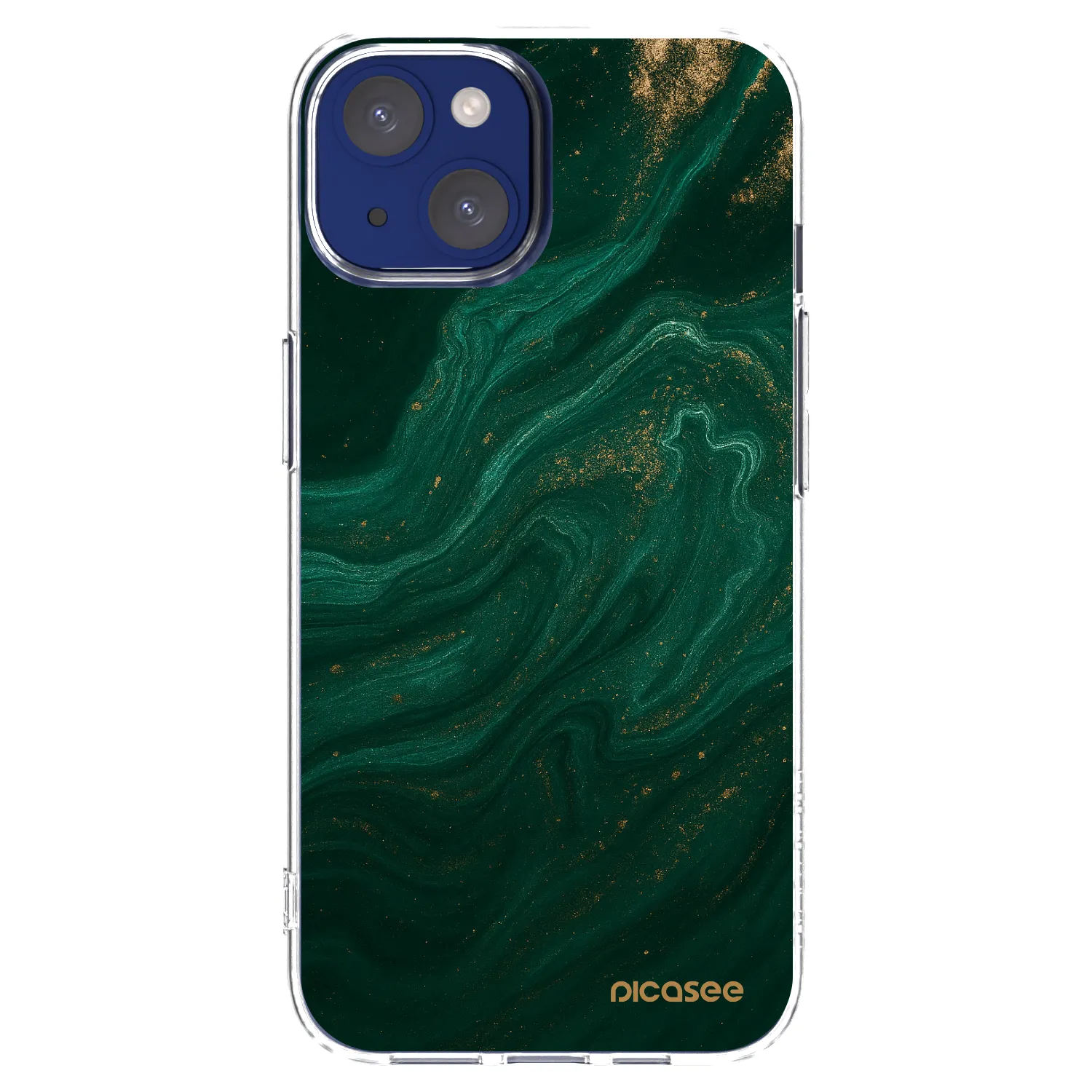 Picasee silikonowe przeźroczyste etui na Apple iPhone 14 - Green