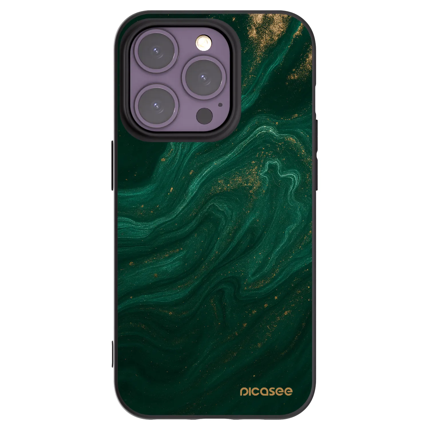 Picasee silikonowe czarne etui na Apple iPhone 14 Pro - Green